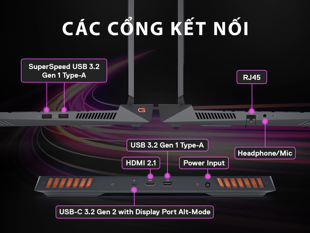Kết nối của laptop gaming Dell G15 5520